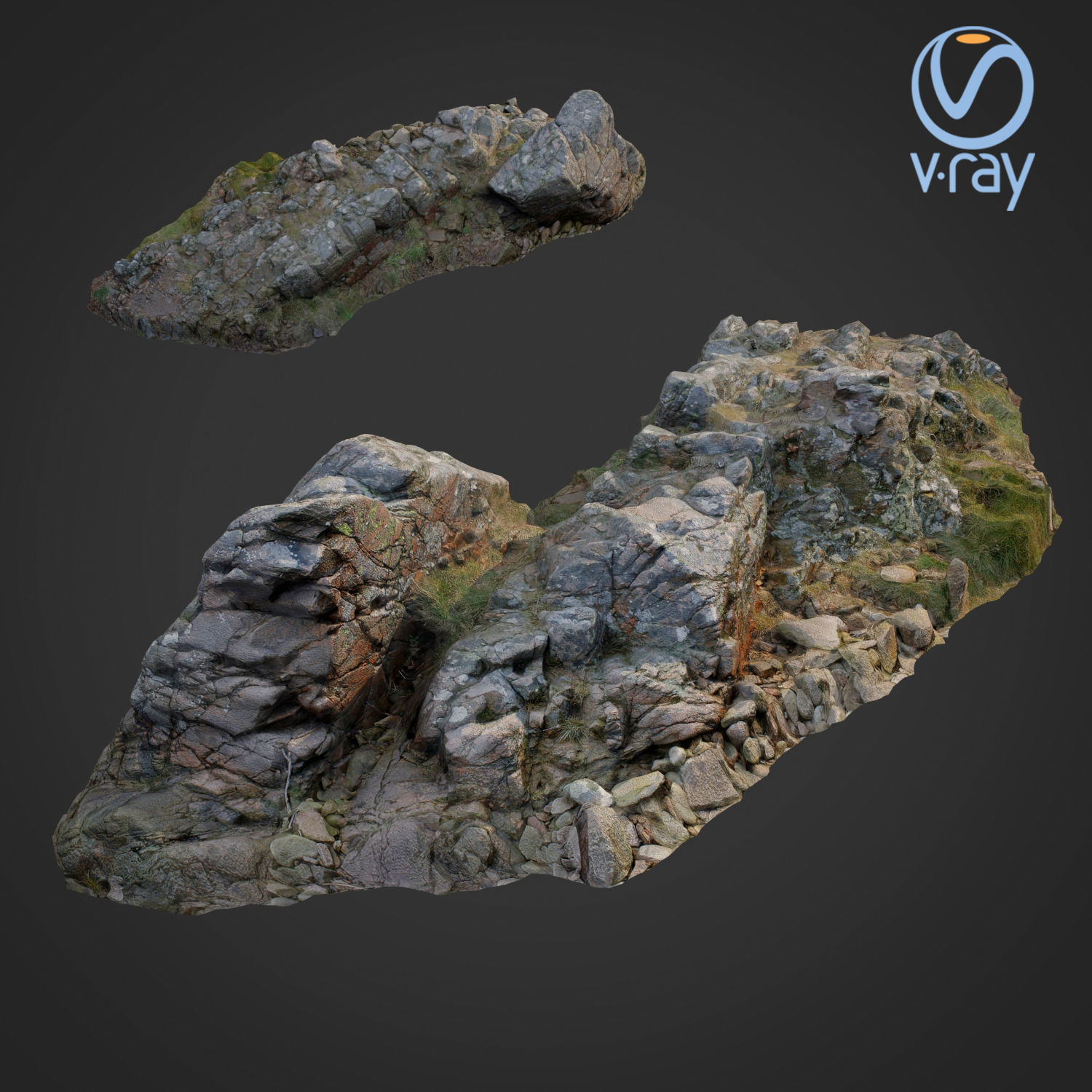 Cliff landscape pack bundle Low-poly 3D model_1