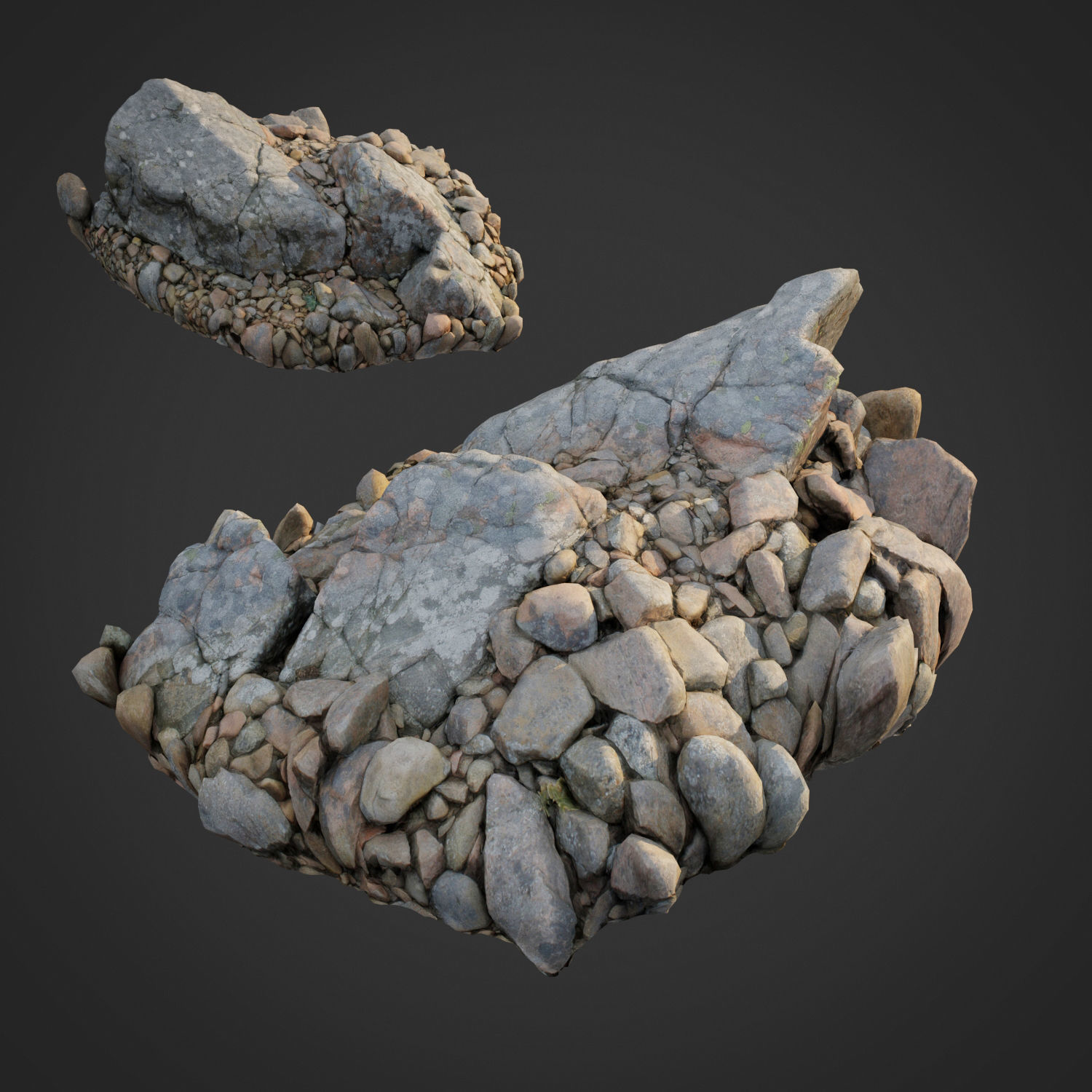 Cliff landscape pack bundle Low-poly 3D model_9