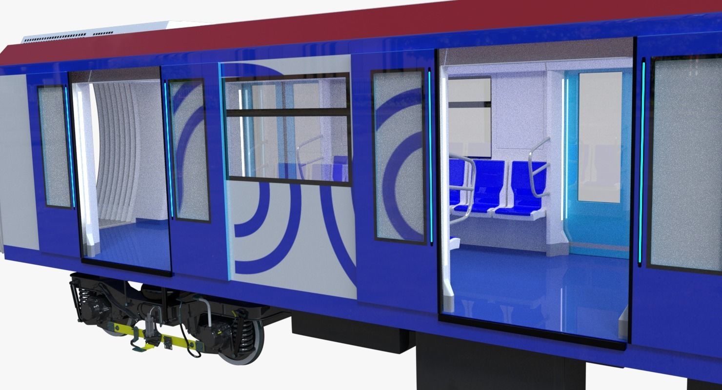Moscow metro train 3D model_6