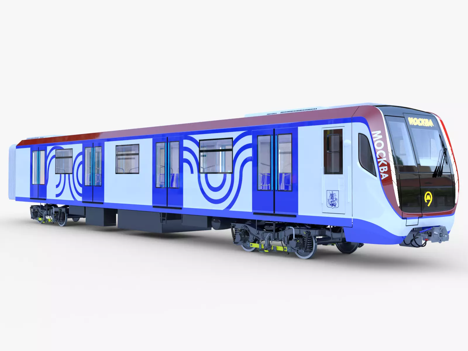 Moscow metro train 3D model_0