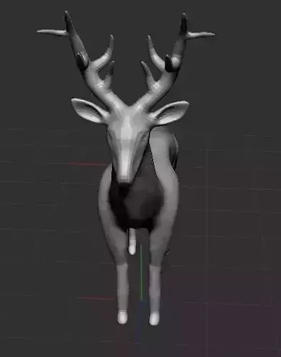 Deer Low Poly OBJ with antlers Free 3D model