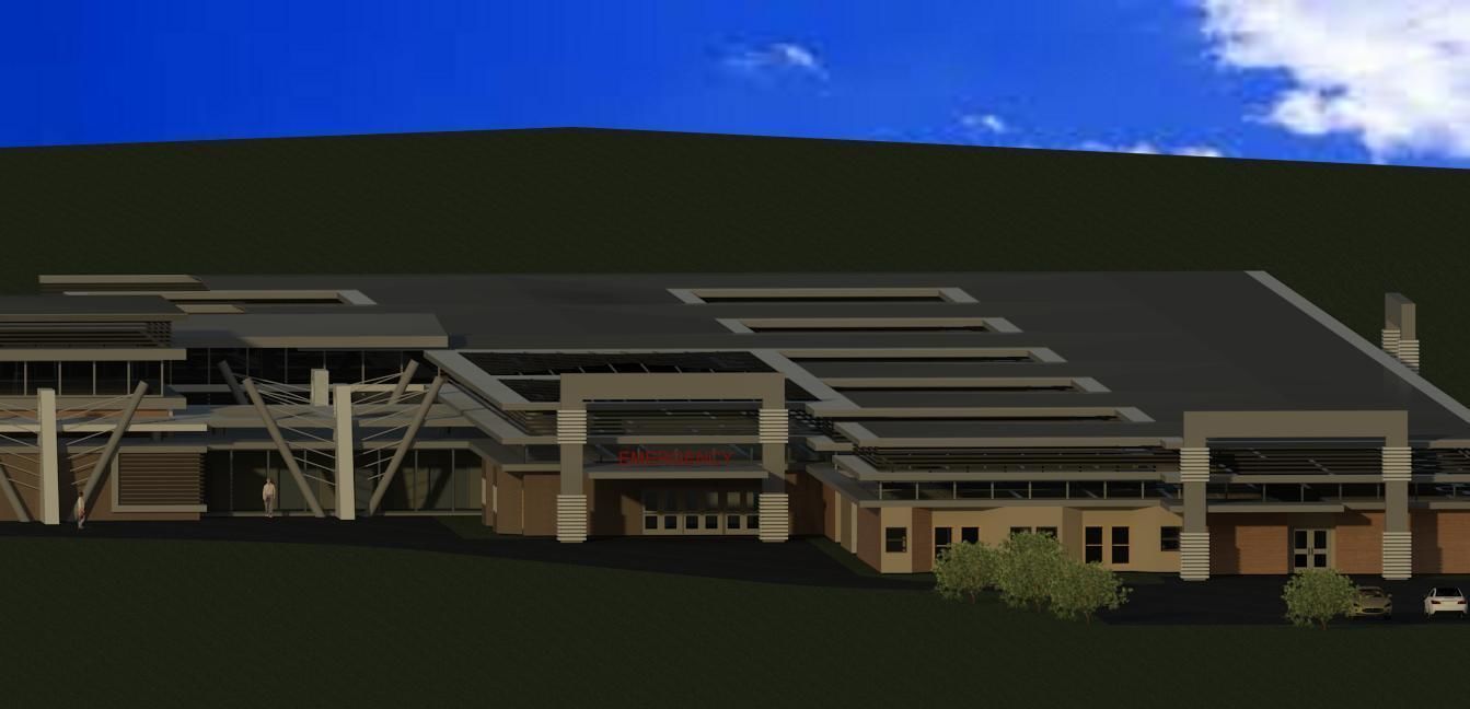 Hospital Building Low-poly 3D model_2