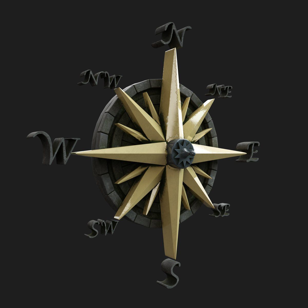 Map compass 3D model_3
