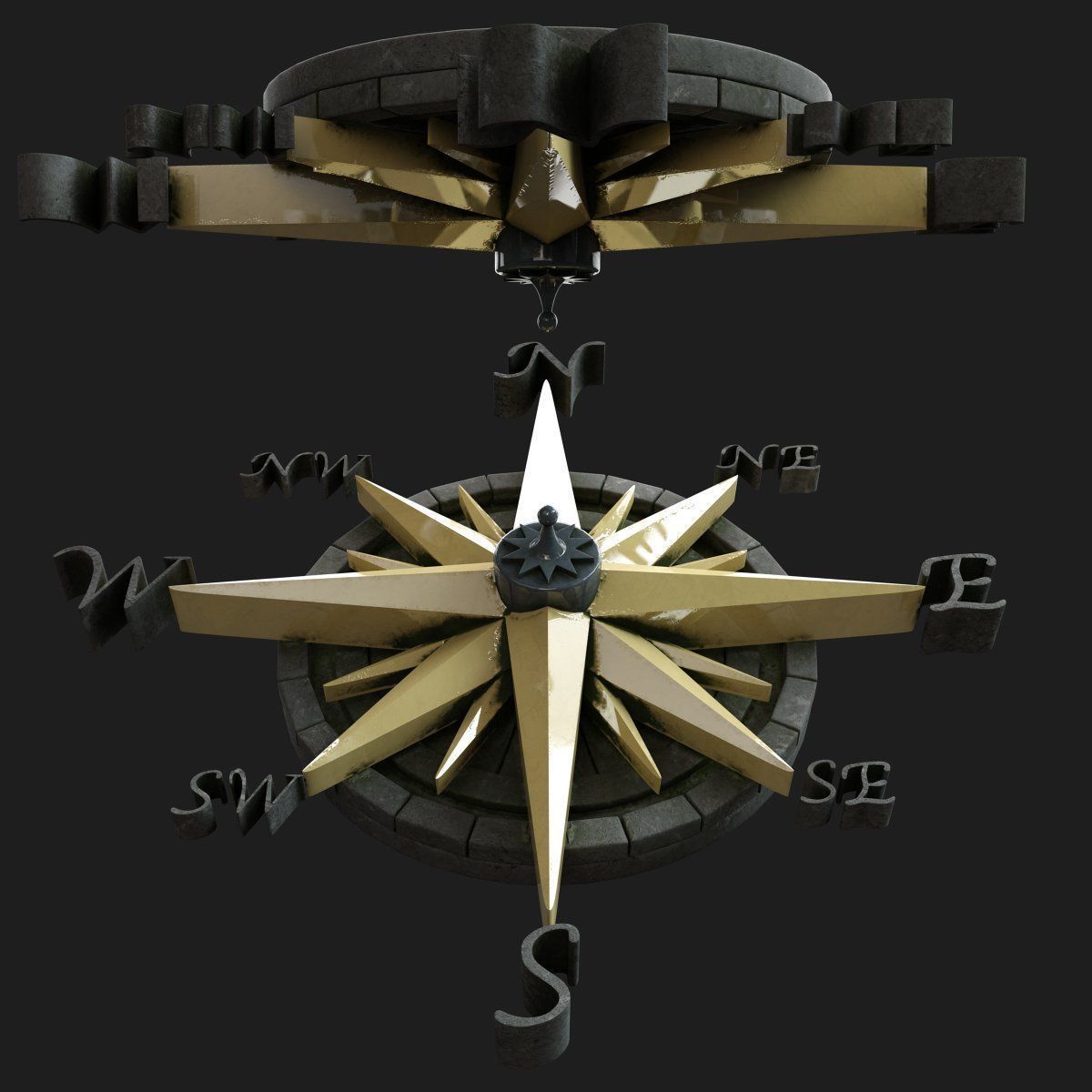 Map compass 3D model_2