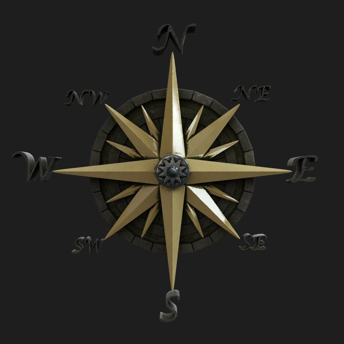 Map compass 3D model_0