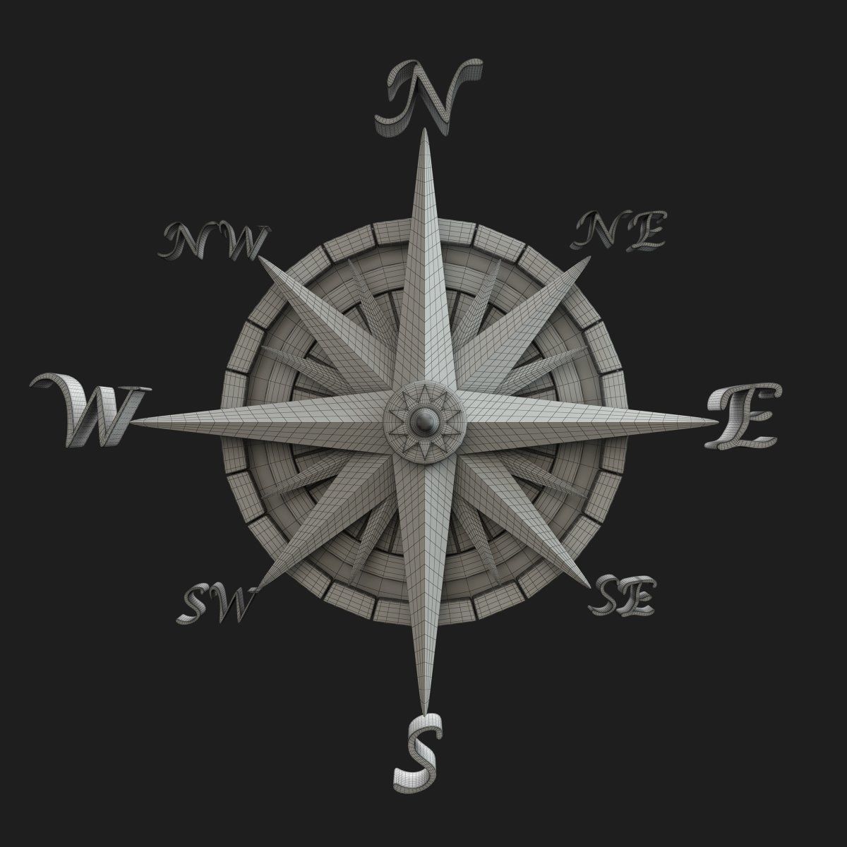 Map compass 3D model_5