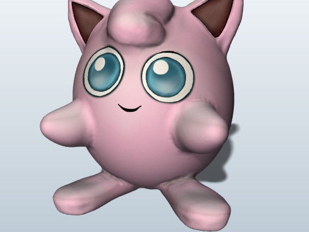 Jigglypuff pokemon toy with big eyes 3D print model
