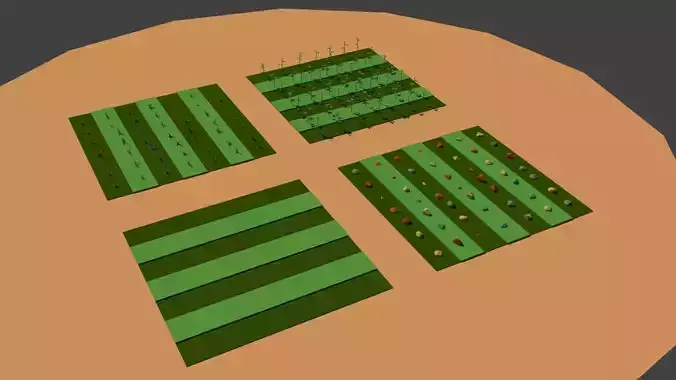 Low Poly Farm Fields