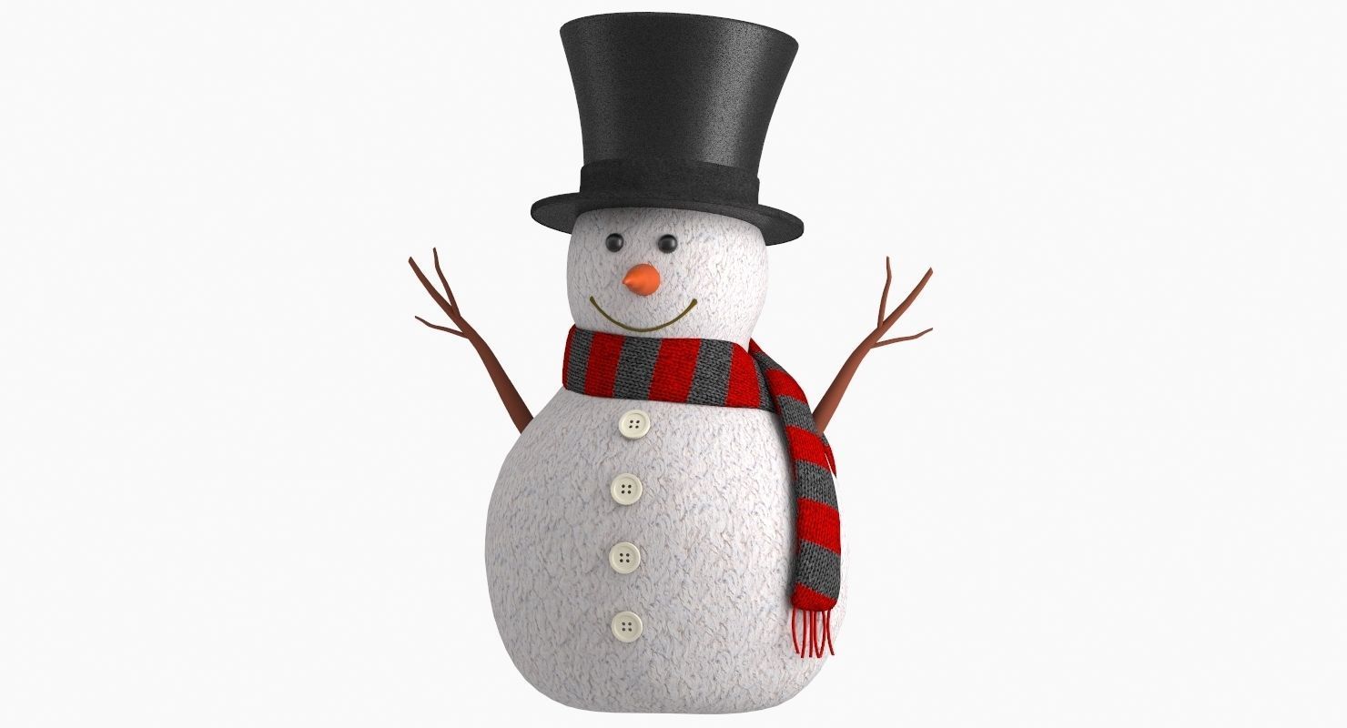 Snow Man Figurine V2 3D model_4