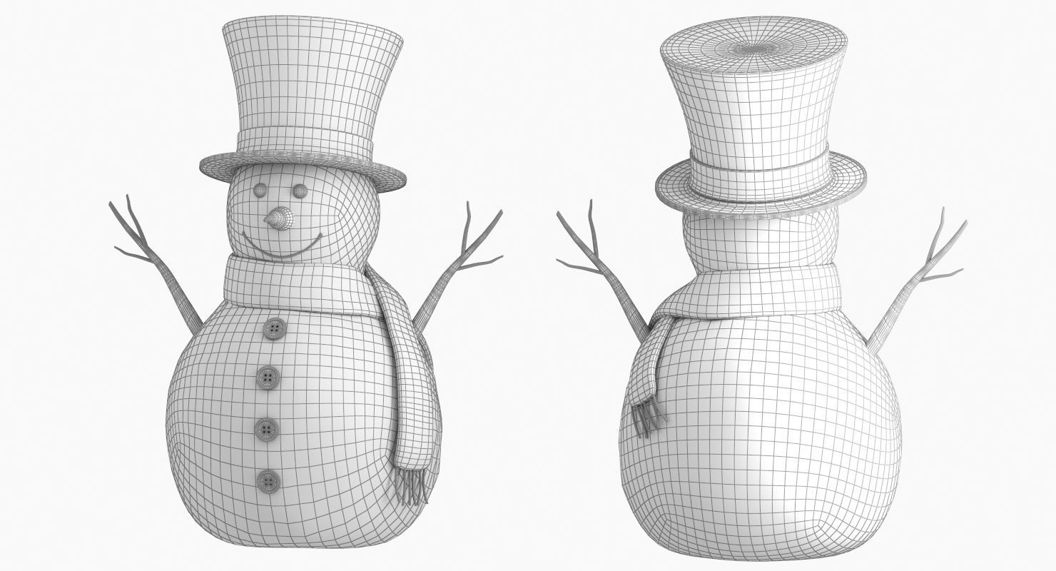 Snow Man Figurine V2 3D model_9