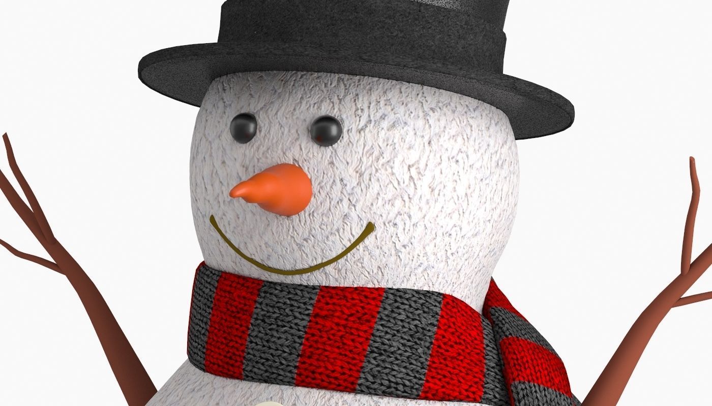 Snow Man Figurine V2 3D model_2