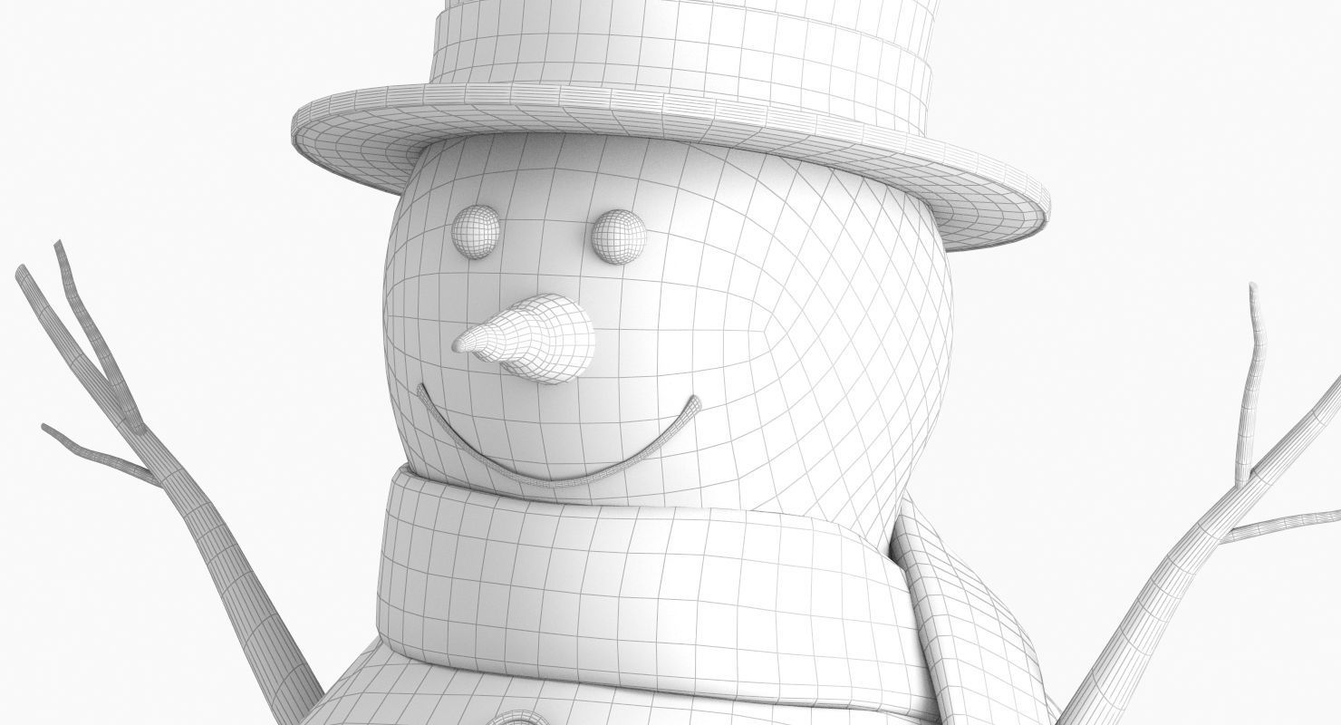 Snow Man Figurine V2 3D model_11