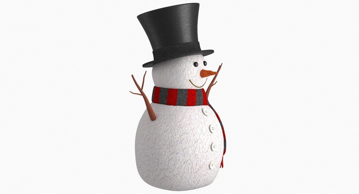 Snow Man Figurine V2 3D model_5