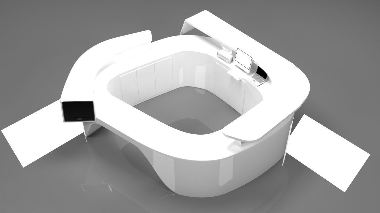 3d mall reception desk model 2 3D model_3