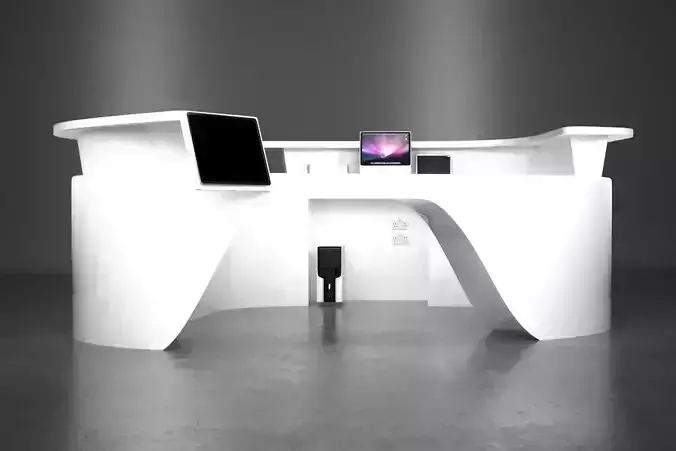3d mall reception desk model 2 3D model