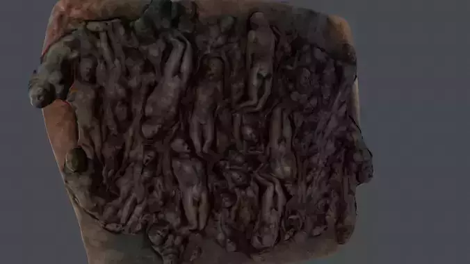 Human wall game ready Low-poly 3D model