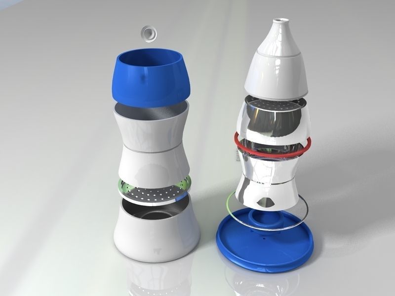 Portable clean water bottle design 3D print model_2