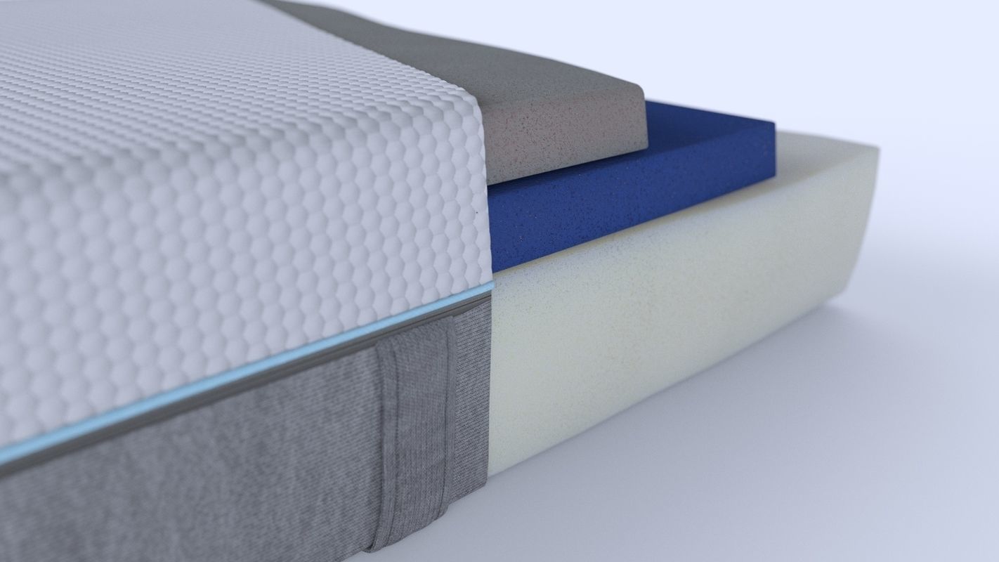 Mattress with foam layers 3D model_4