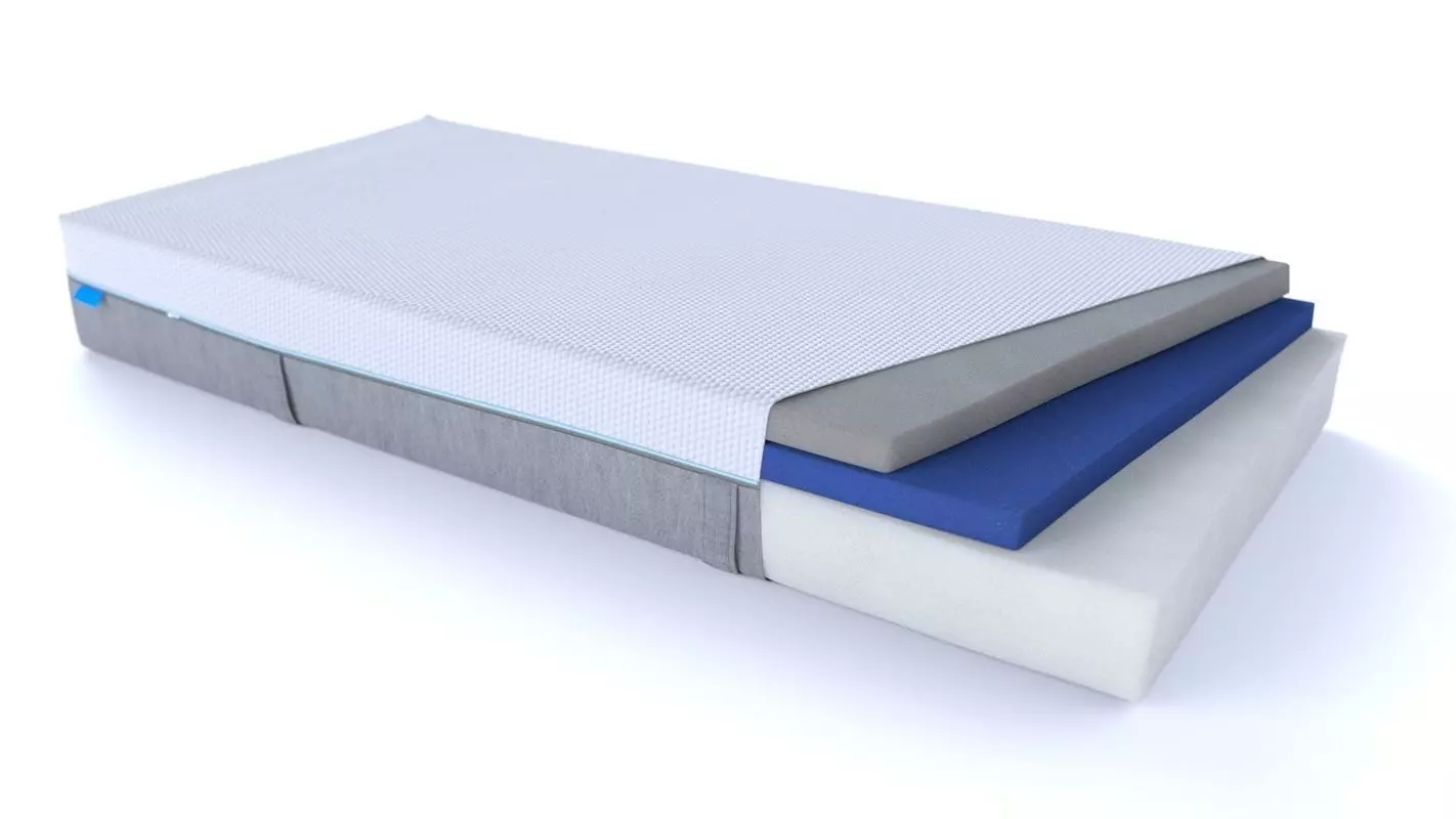 Mattress with foam layers 3D model_0