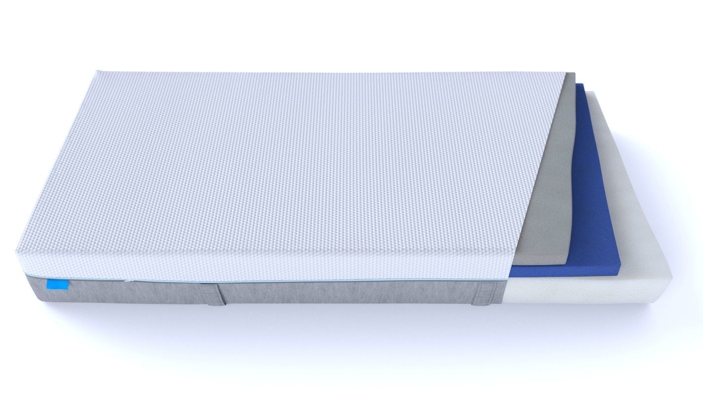 Mattress with foam layers 3D model_1