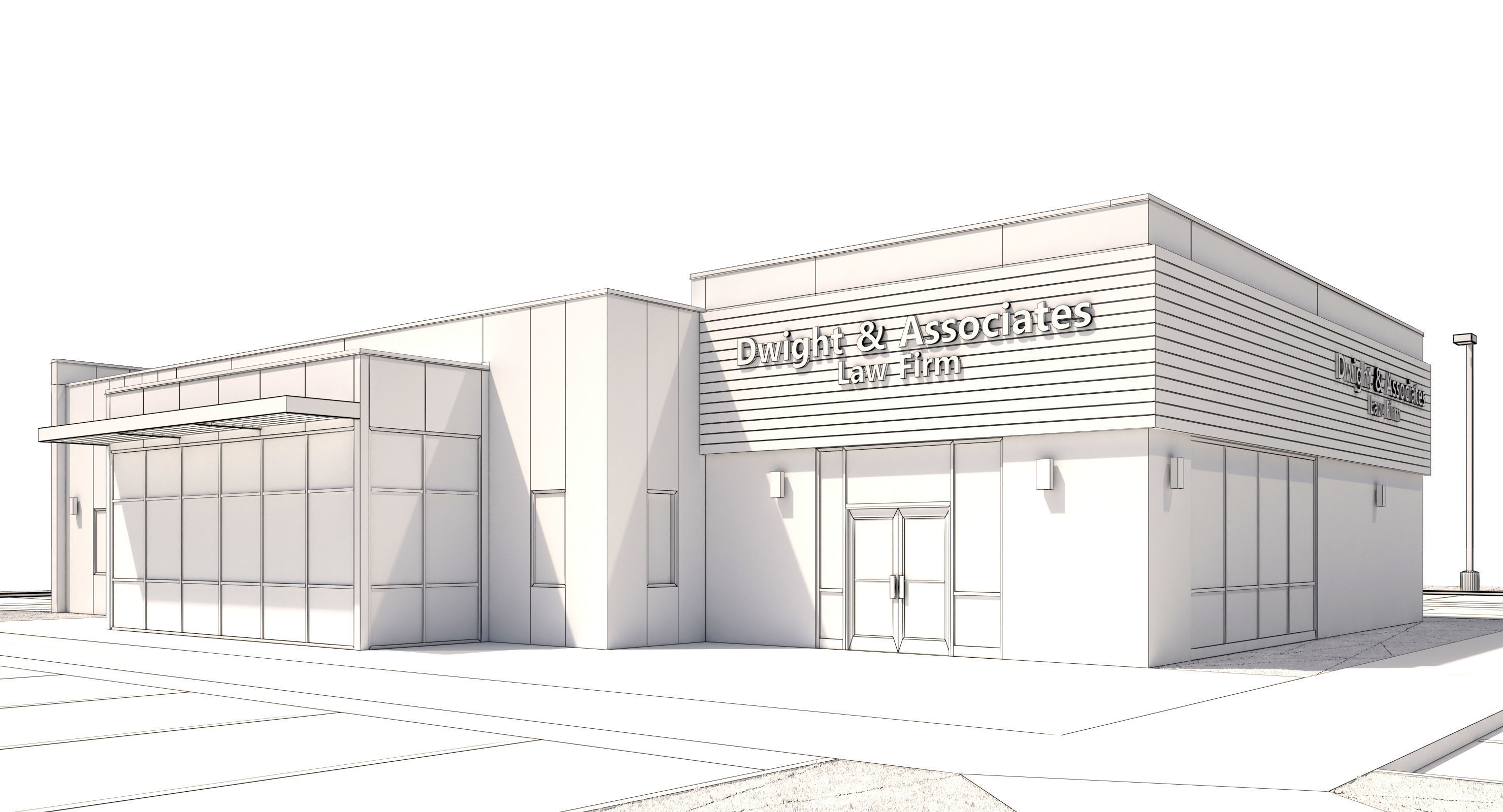 Commercial Building-009 Office With Site 3D model_16