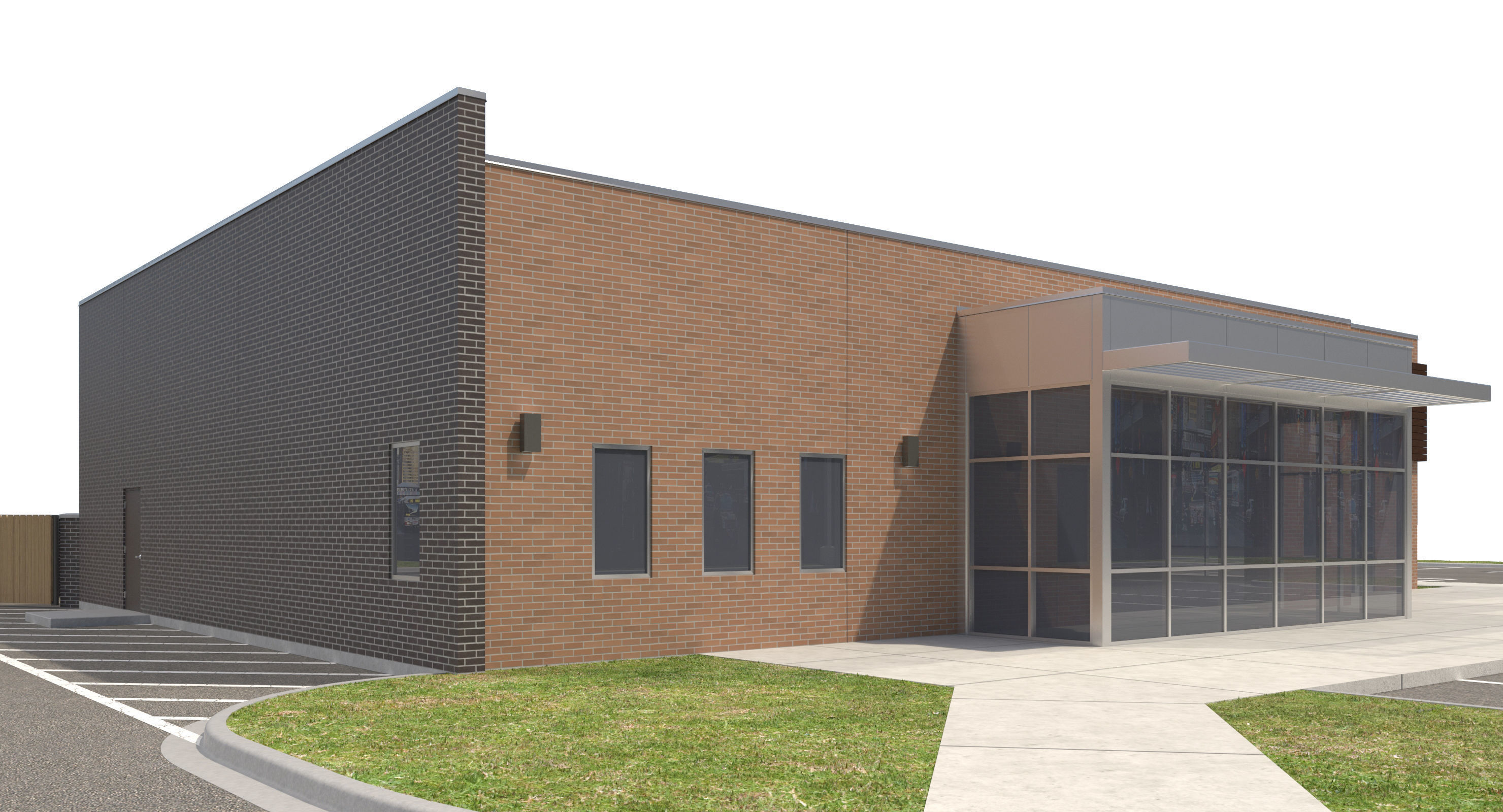 Commercial Building-009 Office With Site 3D model_3
