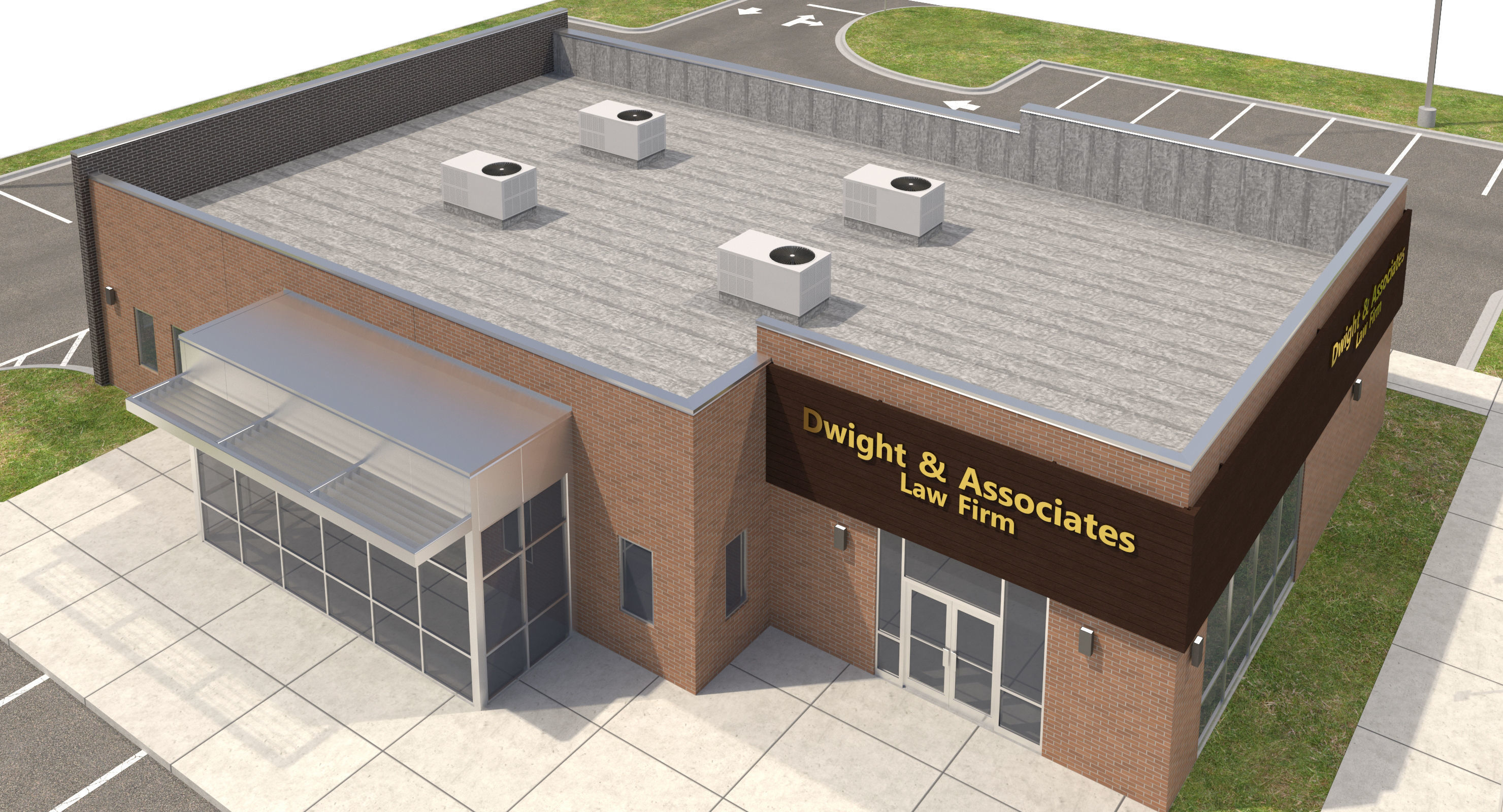 Commercial Building-009 Office With Site 3D model_6