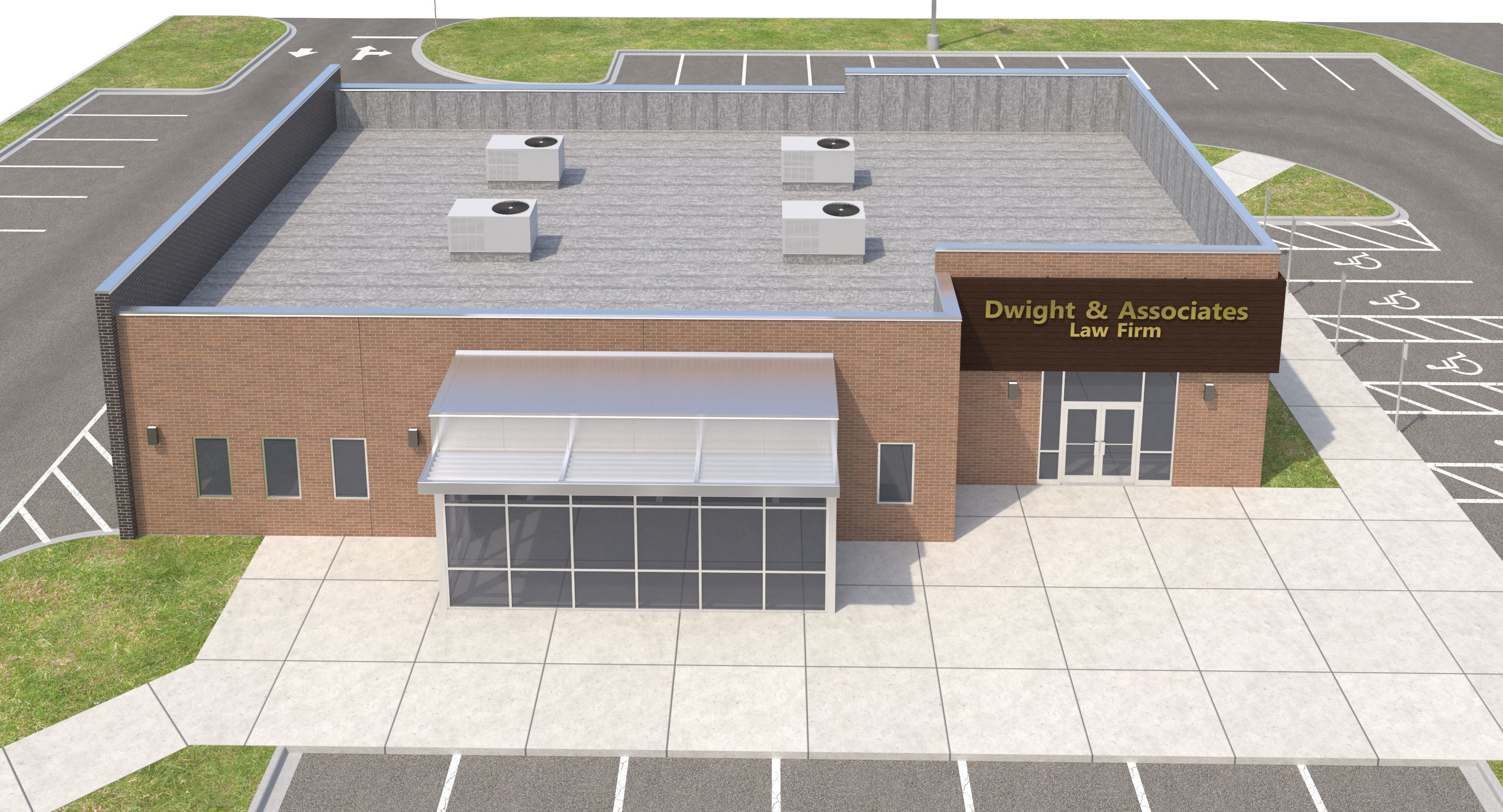 Commercial Building-009 Office With Site 3D model_10