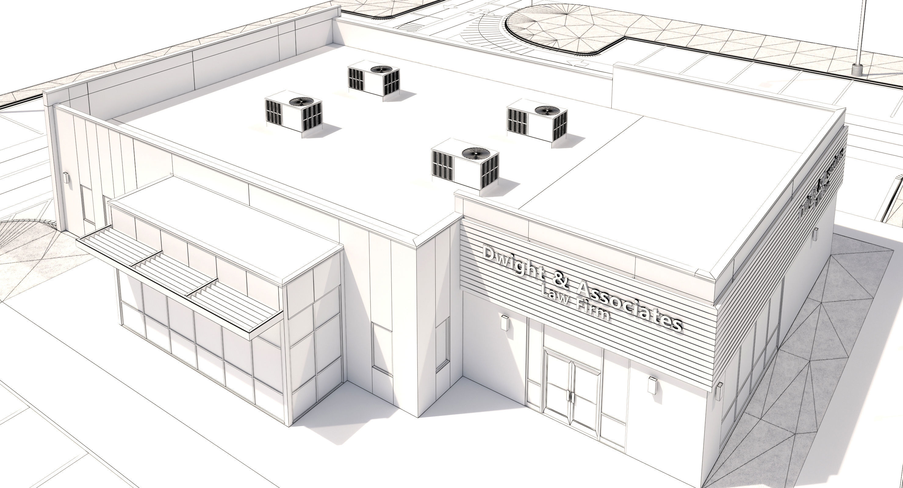 Commercial Building-009 Office With Site 3D model_17