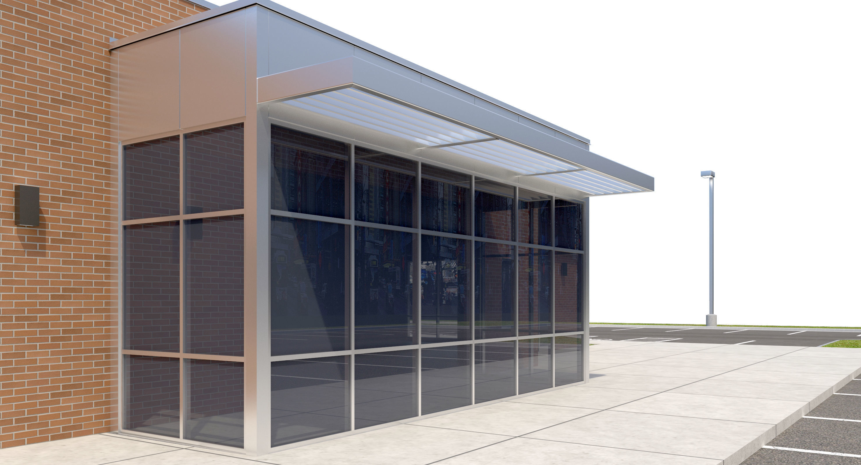 Commercial Building-009 Office With Site 3D model_11