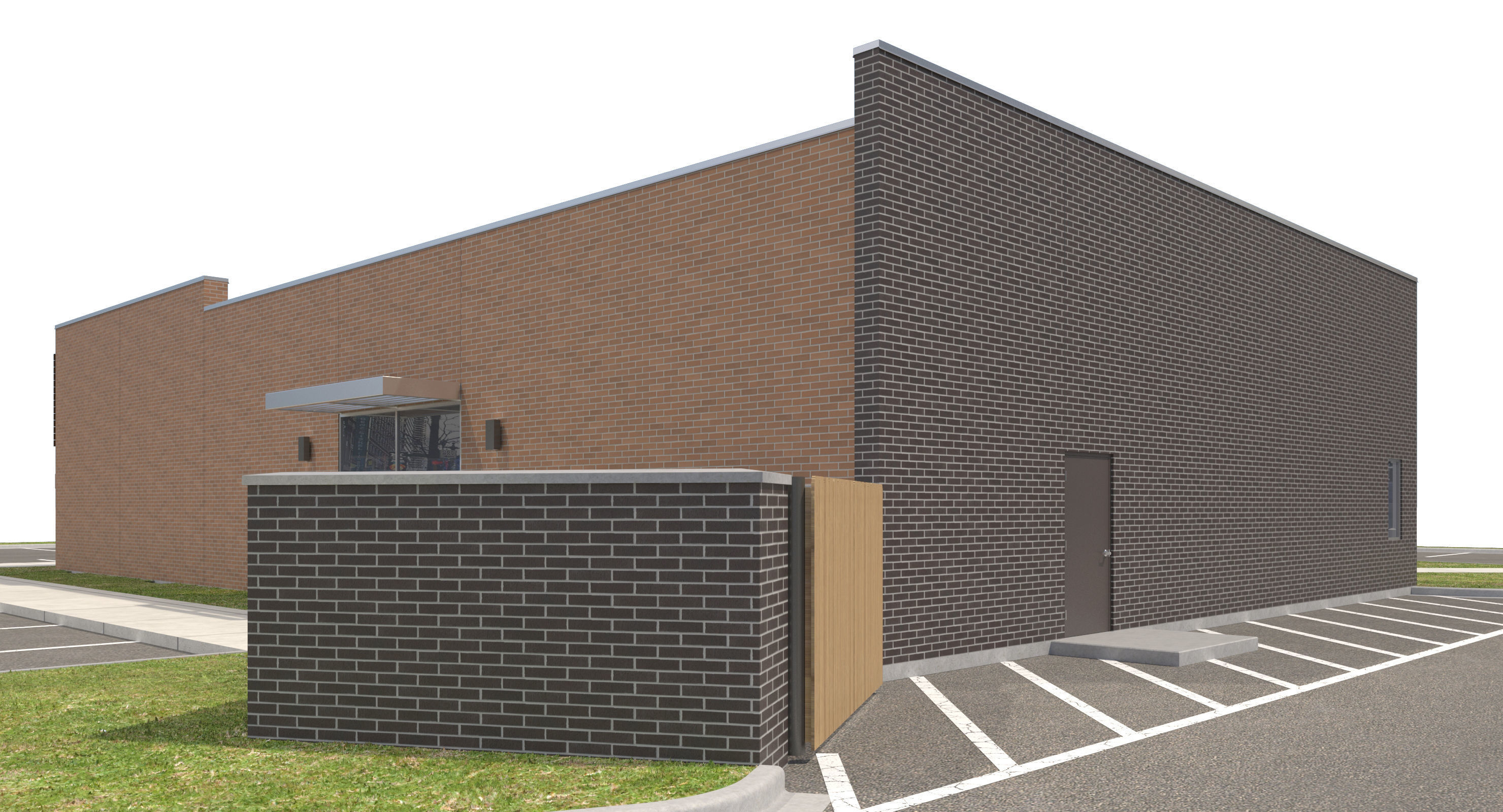 Commercial Building-009 Office With Site 3D model_5