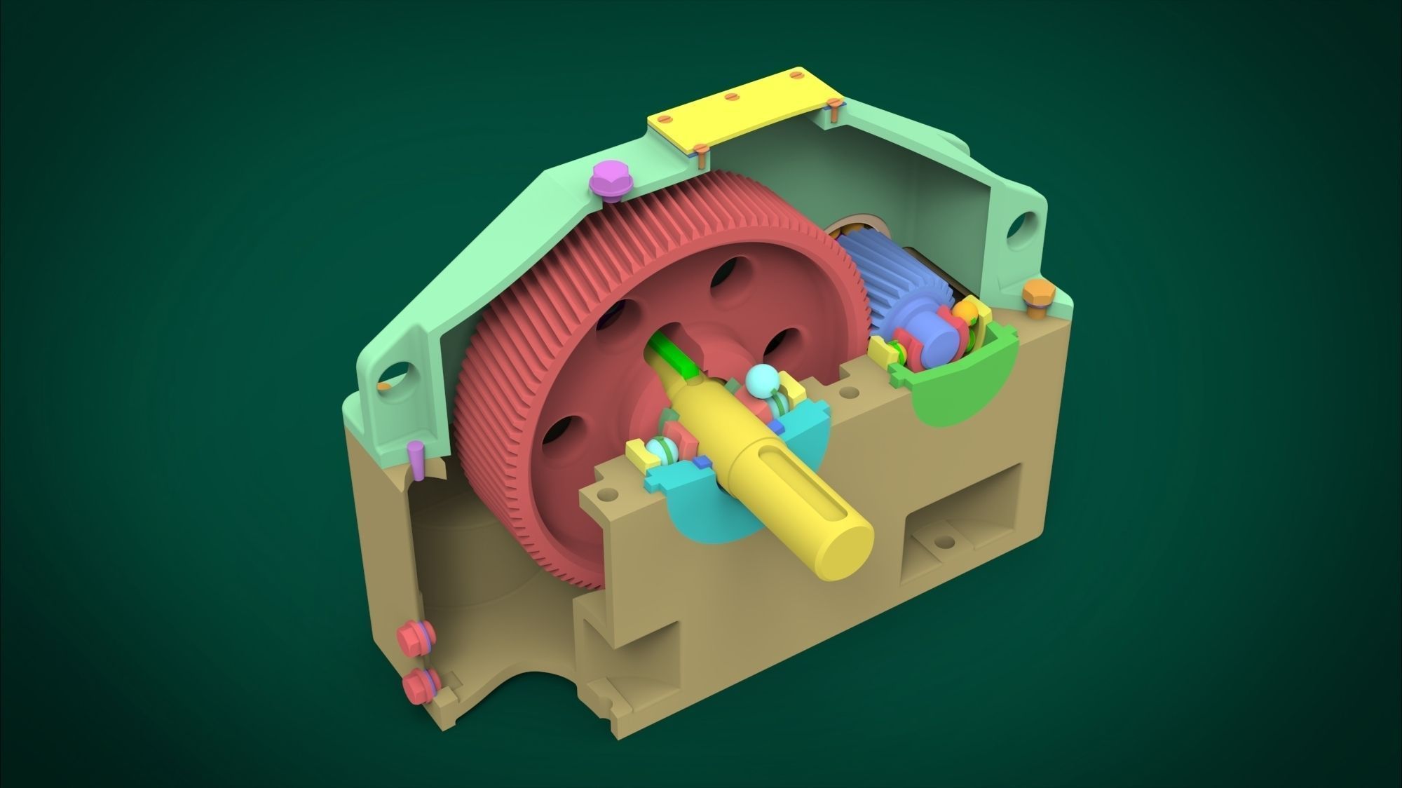 Reductor gearbox Free 3D model_2