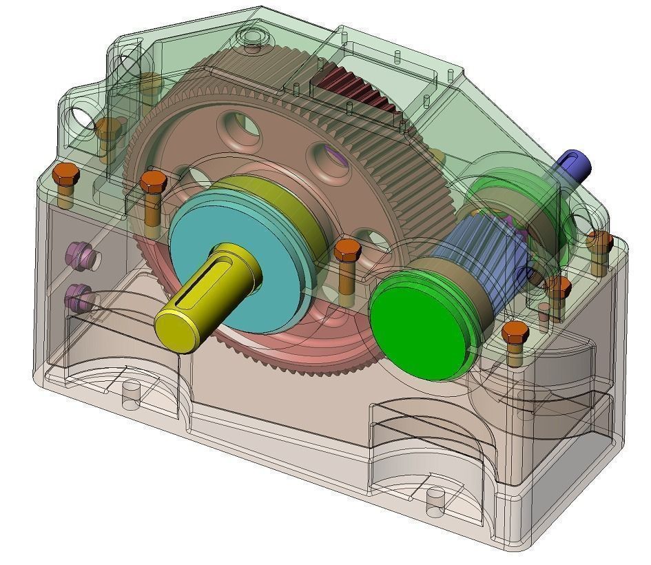 Reductor gearbox Free 3D model_5