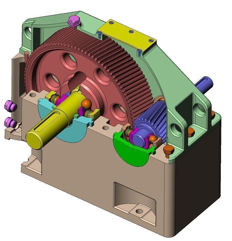 Reductor gearbox Free 3D model_3