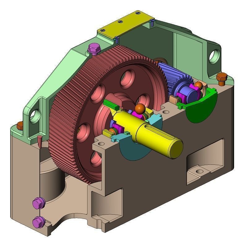 Reductor gearbox Free 3D model_4