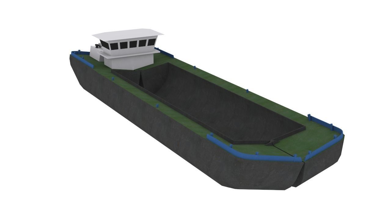 Split Hopper Barge - Self Propelled 3D model_2
