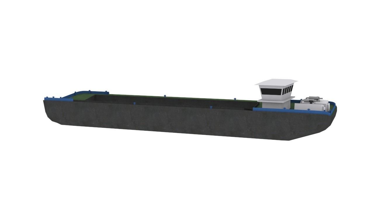 Split Hopper Barge - Self Propelled 3D model_4