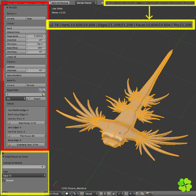 Glaucus atlanticus rigged low poly Low-poly 3D model_54