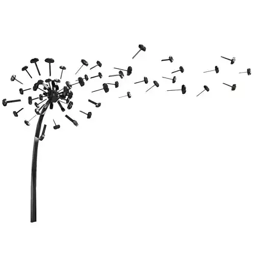 Abstract Dandelion Low-poly 3D model
