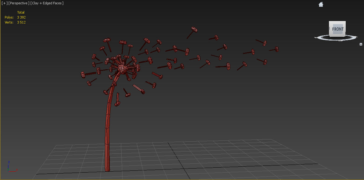 Abstract Dandelion Low-poly 3D model_5