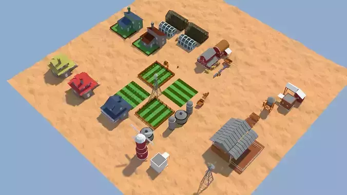 Low Poly Farm Complex