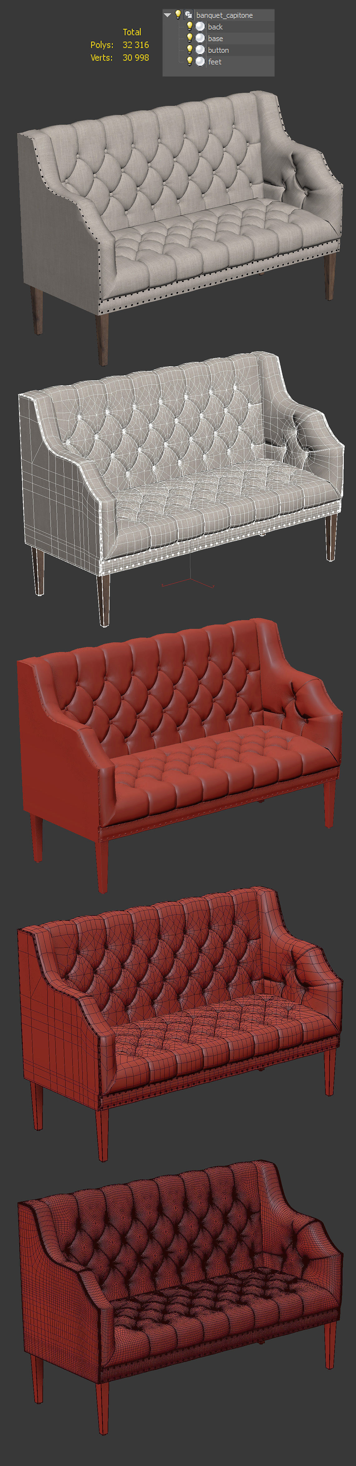 Sofa Capitone Low-poly 3D model_4