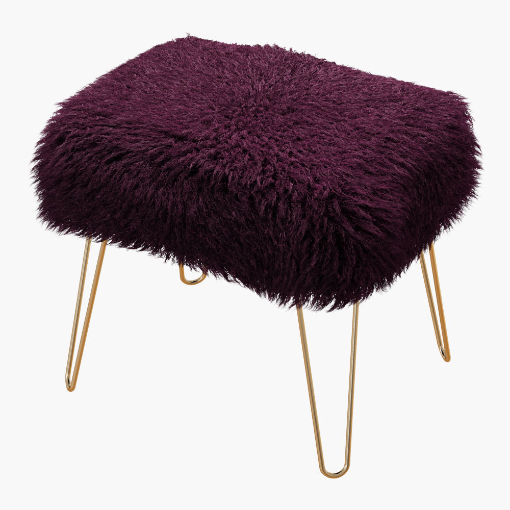 Ffion Sheepskin Footstool 3D model_1