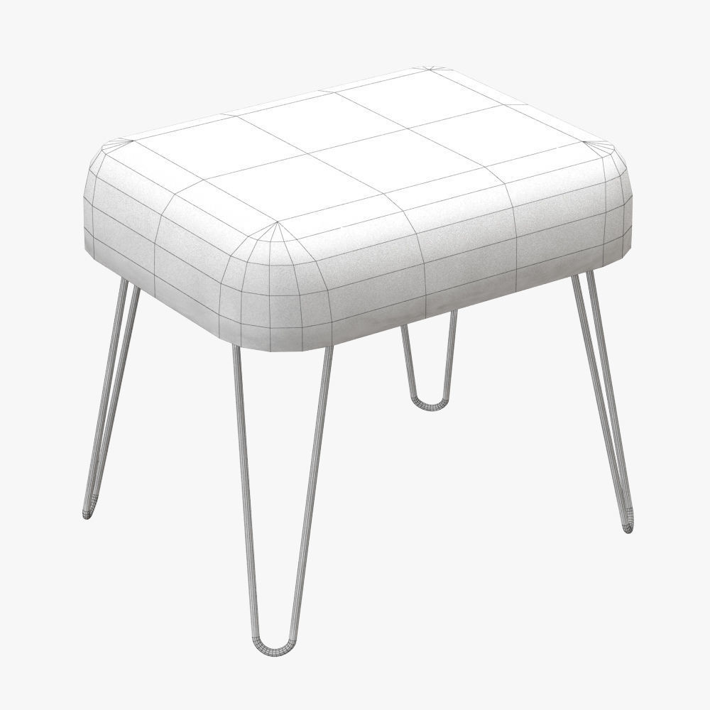 Ffion Sheepskin Footstool 3D model_4