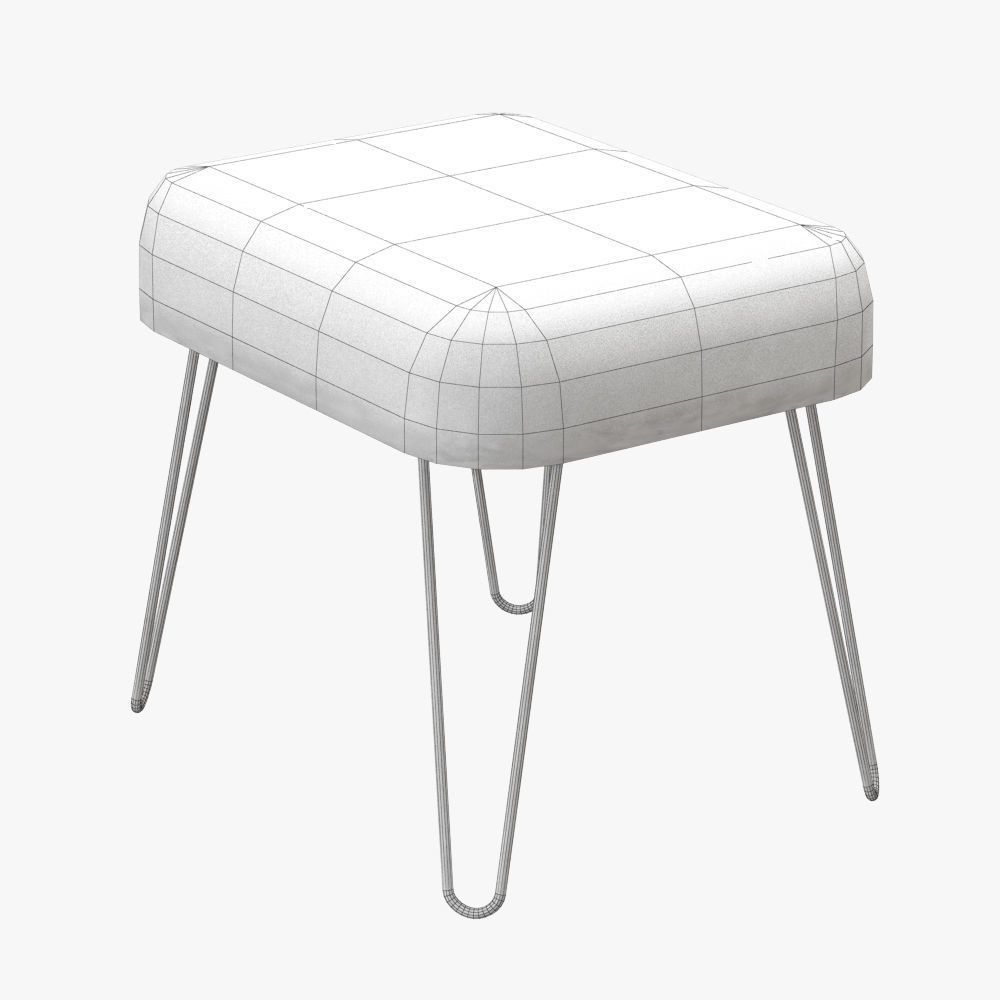 Ffion Sheepskin Footstool 3D model_5