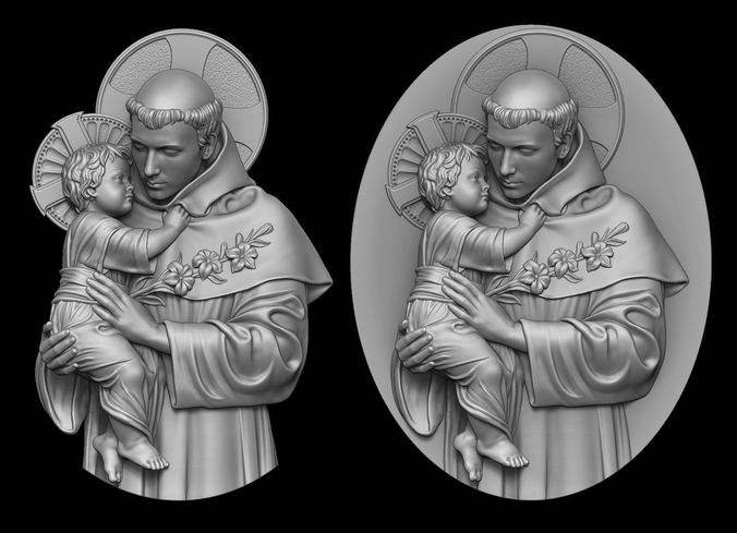 Saint Anthony Medallion and Pendant 3D print model