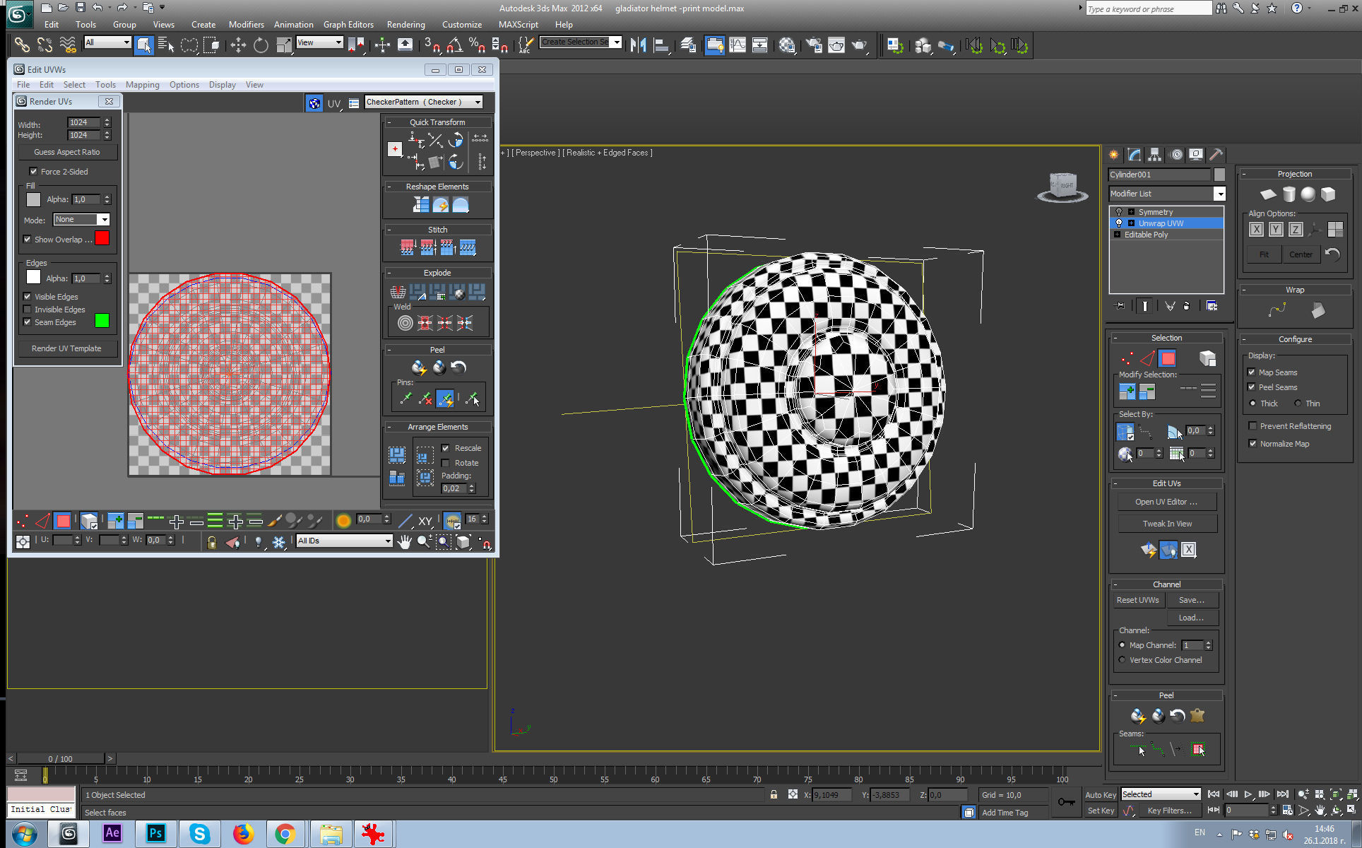 gladiator helmet-3d print model 3D print model_11