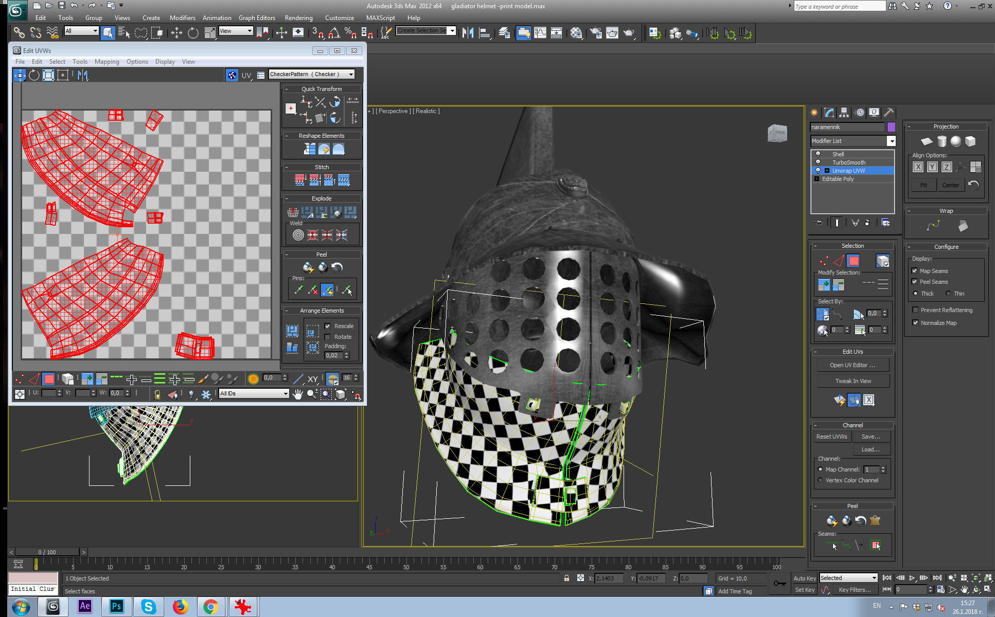 gladiator helmet-3d print model 3D print model_14