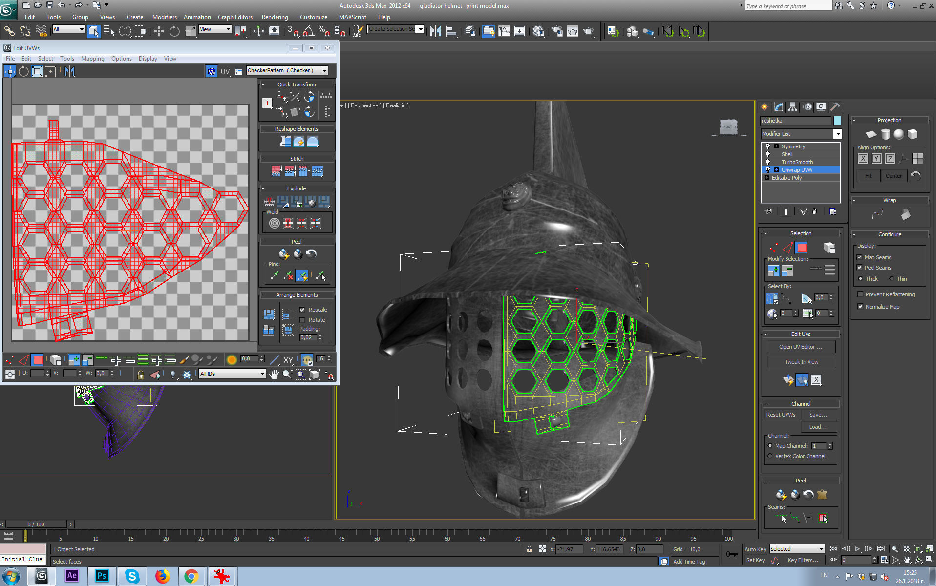 gladiator helmet-3d print model 3D print model_12