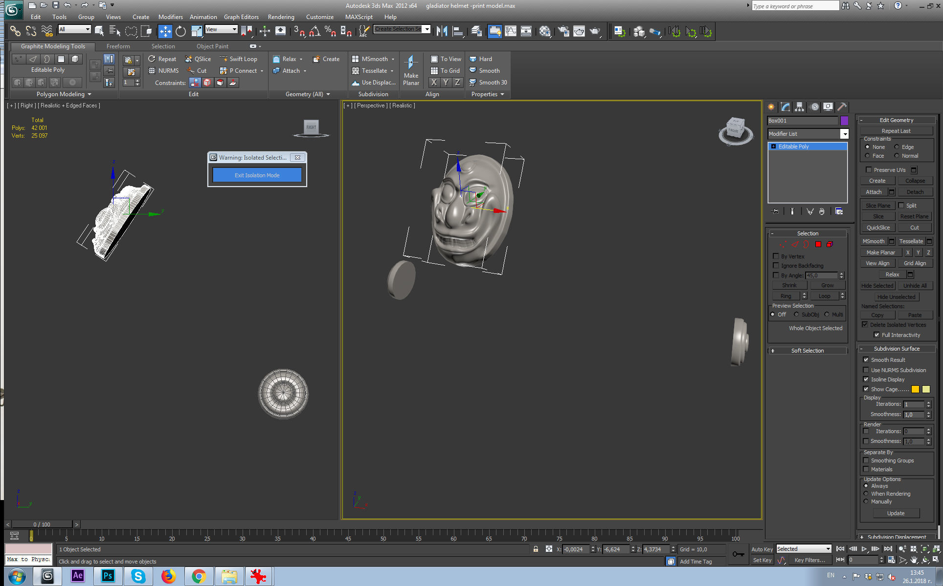 gladiator helmet-3d print model 3D print model_7
